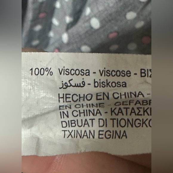 ZARA Dress M Black Polka Dot Wrap Midi Red White Dots Belted 3/4 Sleeve - Picture 6 of 7